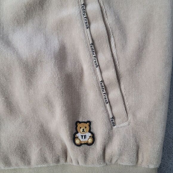 Teddy Fresh Velour Full Zip Track‎ Jacket Lined Size 2XL Beige NWT - Picture 5 of 11